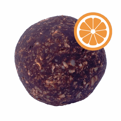 Tub of 7 chocolate-orange flavored balls